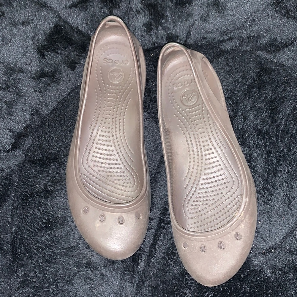 Crocs brown slip one size W 8